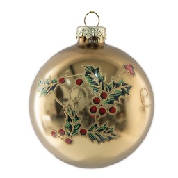 [6GL5134] Christmas Bauble Gold colored Green Ø 8x8 cm