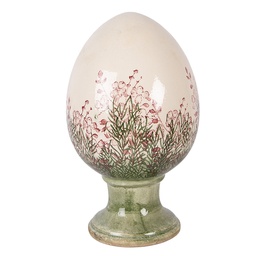 [6CE2397XL] Décoration uf sur pied Beige Vert Ø 17x28 cm
