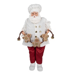 [65628] Christmas Decoration Santa Claus White Red 27x13x50 cm