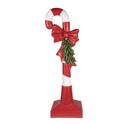 [5PR0127] Decorazione bastoncino di zucchero Rosso Bianco 35x23x100 cm