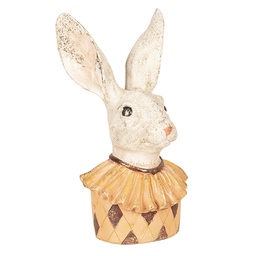 [6PR2518] Statua Decorativa Coniglio Beige, Giallo 11x8x24 cm