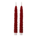 Kerze mit LED set 2 Rot Ø 3x25 cm / 2xAAA