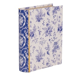 [66014] Schachtel in Buchform Weiß Blau 17x14x5 cm