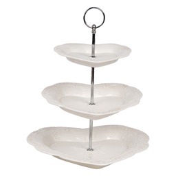 [6CE2048] 2-Tier Cake Stand White Ø 26x31 cm