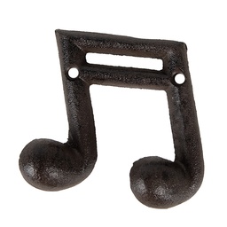 [6Y5652] Wall Coat Rack Music Note Brown 10x3x9 cm
