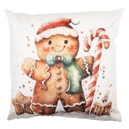 [KT021.434] Cushion Cover White Brown 45x45 cm