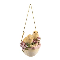 [6PR4983] Decorative Hanger Chicks Yellow, Beige 5x5x7 cm