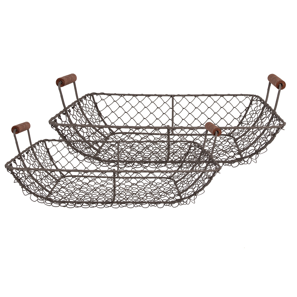 Paniers Marron (set 2) 40x34x14 / 36x30x13 cm