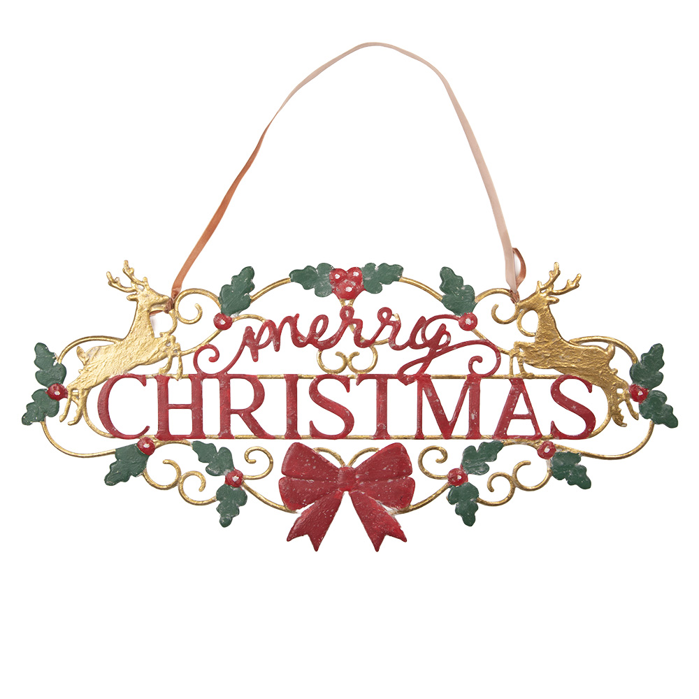Textschild Rot Goldfarbig 70x1x34 cm