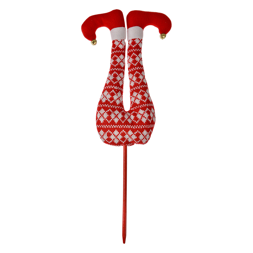 Décoration Noël Jambes d'elfe de Noël Rouge Blanc 19x4x50 cm