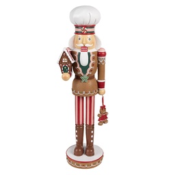 [6PR4257] Christmas Decoration Nutcracker Brown Red 13x12x46 cm