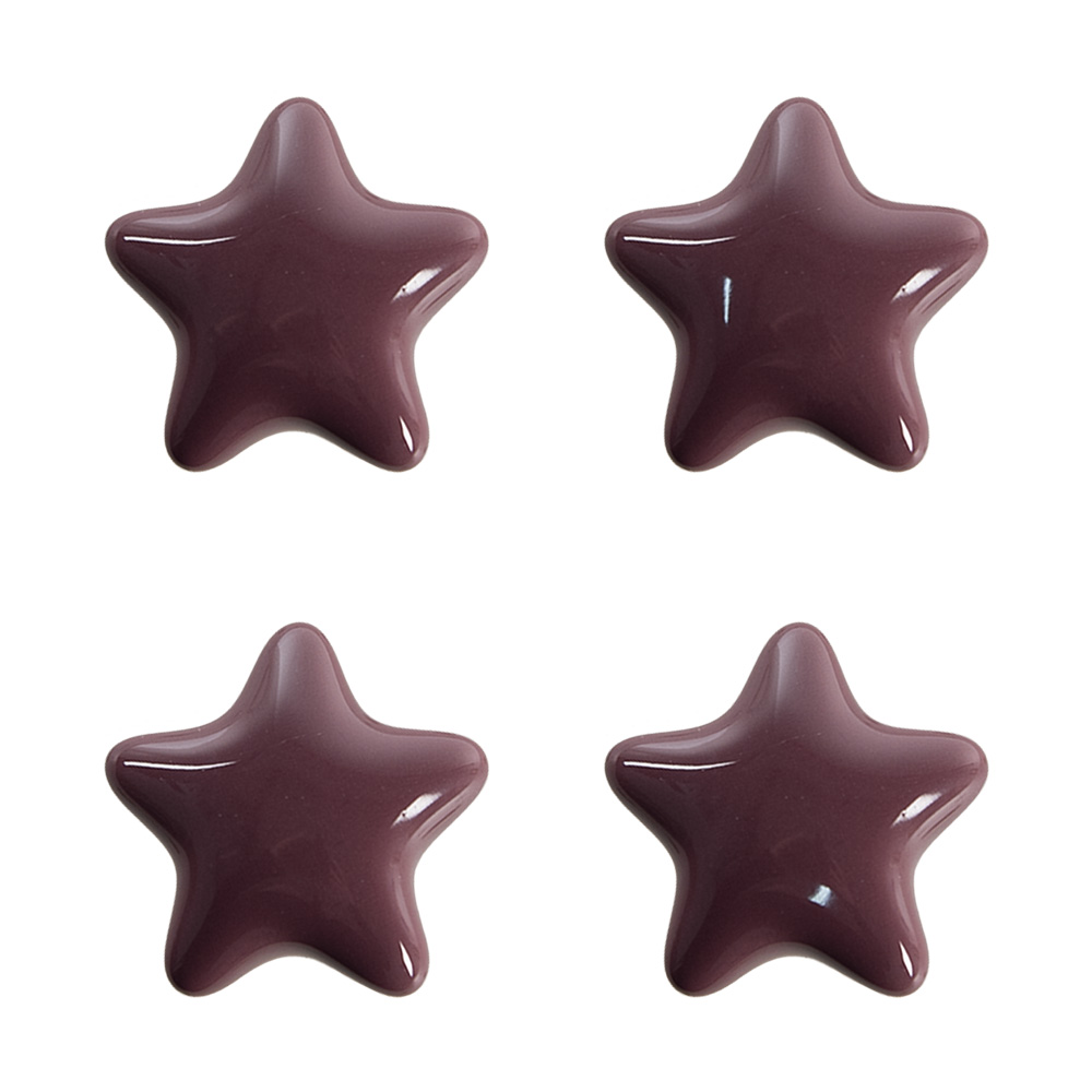 Poignée de porte set de 4 Violet Ø 4x3/6 cm