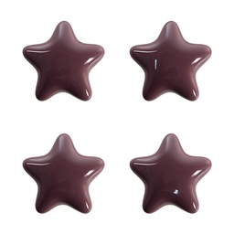 [65292] Poignée de porte set de 4 Violet Ø 4x3/6 cm