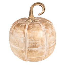 [6H2246] Deko Kürbis Goldfarbig Ø 18x21 cm