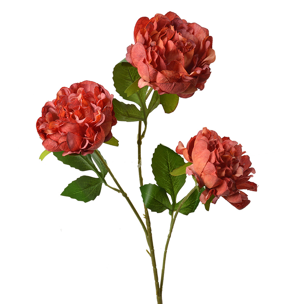 Rami Artificiali Decorativi con fiori Arancio Verde 12x8x80 cm