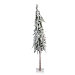 [50833] Albero di Natale artificiale Verde Bianco Ø 15x80 cm