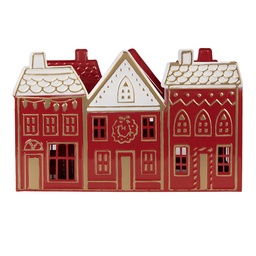 [6Y5919] Kerzenhalter Rot Weiß 38x13x25 cm