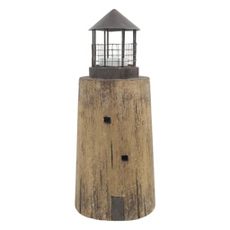 [6H2531] Decoration Lighthouse Brown Ø 15x36 cm