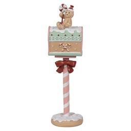 [6PR4265] Christmas Decoration Mailbox Pink Brown 11x10x36 cm