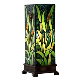 [5LL-6310] Lampada da tavolo Tiffany Verde 18x18x45 cm E27/max 1x60W