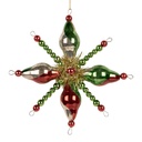 Christmas Bauble Green Red 17x3x17 cm
