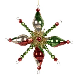 [66540] Christmas Bauble Green Red 17x3x17 cm
