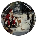 Decorative Bowl/Platter Grey Red Ø 28x3 cm