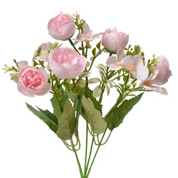 [6PL0367] Deko Ast mit Blumen Rosa Grün 20x10x34 cm