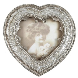 [2765] Picture Frame Heart Silver 12x2x12 cm / 9x9 cm