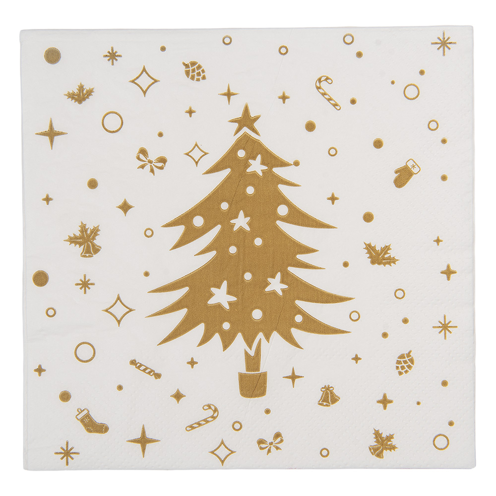 Paper napkins White Gold colored 33x33 cm (20)