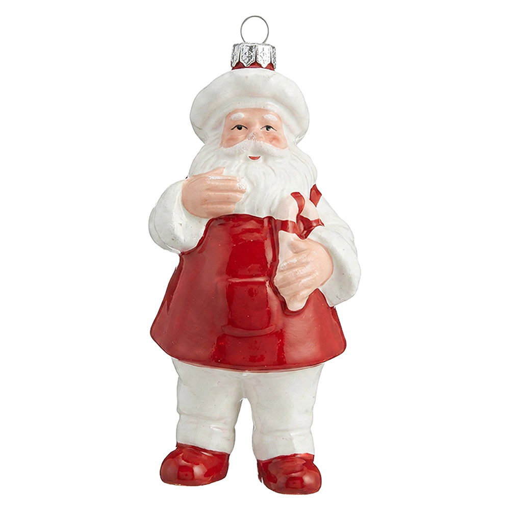 Palla di natale Bianco Rosso 7x5x13 cm