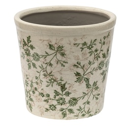[6CE1457L] Flower Pot Inside Green Beige Ø 16x16 cm