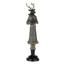 Decoration Statue Deer Grey 9x8x36 cm