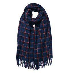 [JZSC0770BL] Foulard Donna stampato Blu 70x180 cm