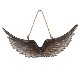 [6H2422] Decorative Hanger Wings Brown White 30x3x12 cm