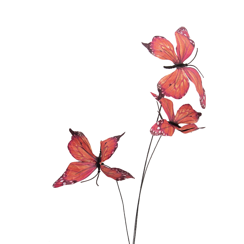 Decoratie tak met vlinders 10x10x65 cm