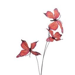 [50872] Decoration Branch with butterflies Orange Pink 10x10x65 cm