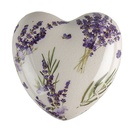 Decoration Heart Purple Beige 8x8x4 cm