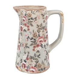 [6CE1971M] Decorative Pitcher Grey Pink 16x11x20 cm