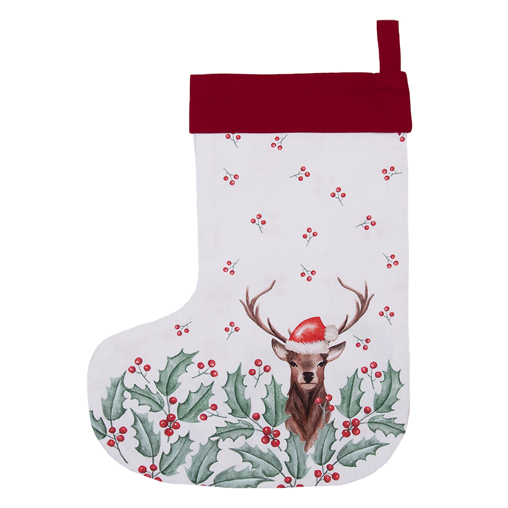 Decoratie kerstsok 30x1x40 cm