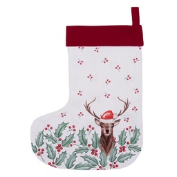 [HCH203] Calza di Natale Decorativa Bianco, Rosso 30x1x40 cm