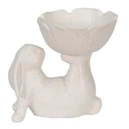[6CE1429] Deko Kaninchen Weiß 15x11x14 cm
