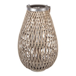 [5RO0105L] Lanterna Decorative Beige Ø 33x55 cm