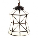 Lampada a Sospensione Tiffany Verde, Bianco Ø 15x115 cm E14/max 1x40W