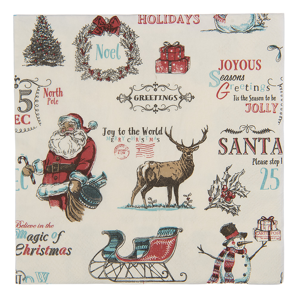 Paper napkins Beige Red 33x33 cm (20)