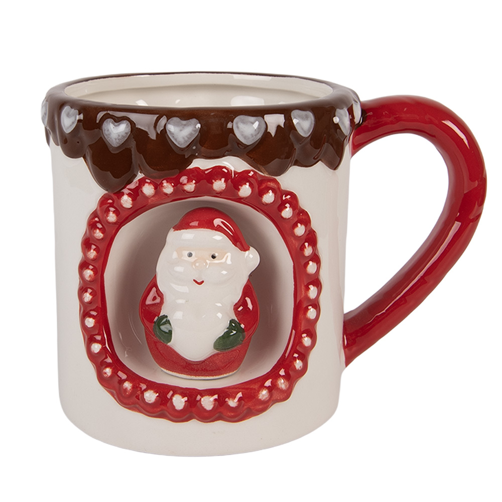 Mug White Red 14x10x10 cm / 375 ml