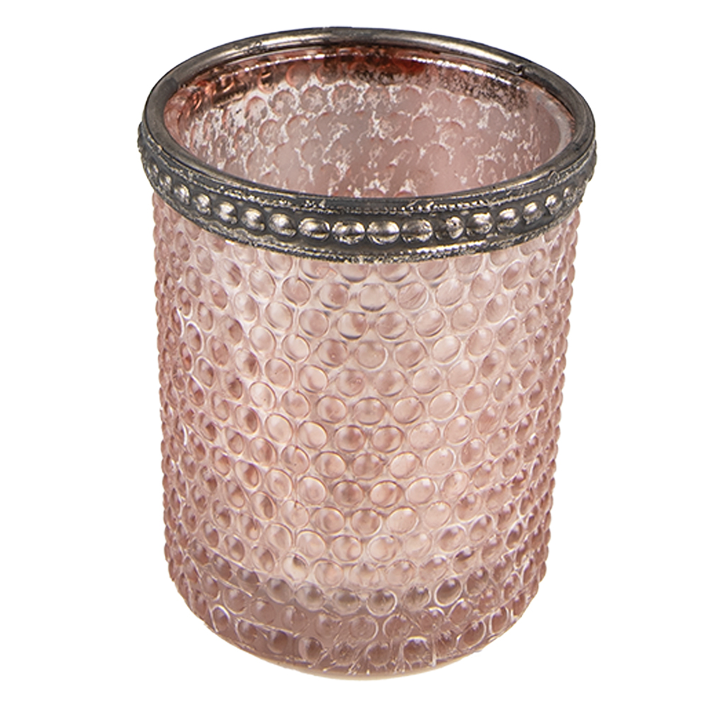 Glas Kerzenhalter Rosa Ø 6x6 cm