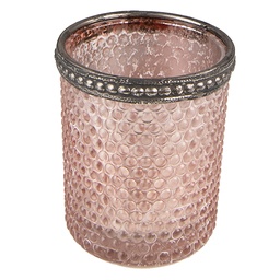[6GL3976] Glass Tea Light Houder Pink Ø 6x6 cm