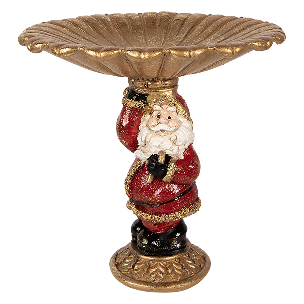 Decoratie kerstman met schaal 24x19x24 cm