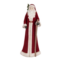 [6PR5539] Weihnachtsdeko Weihnachtsmann Rot Weiß 16x15x37 cm